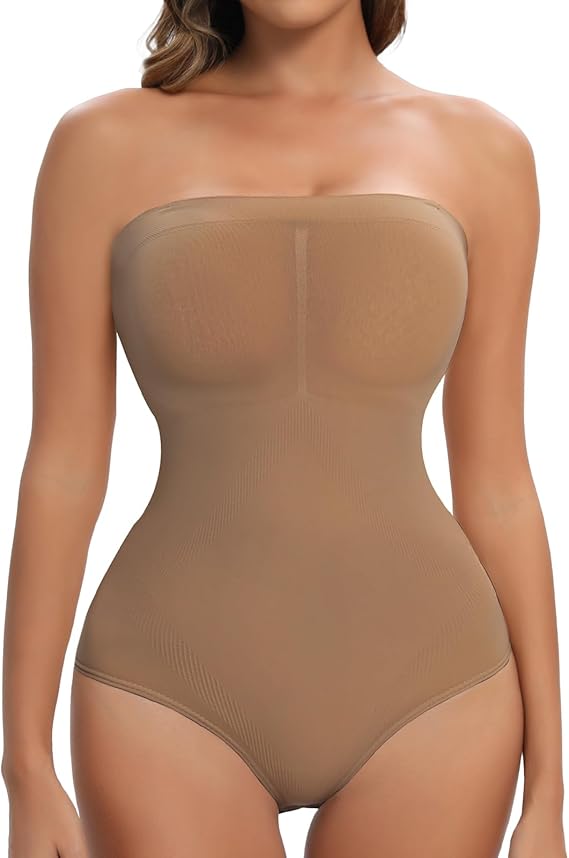 Women's Thong Strapless Sculpting Shapewear Bodysuit