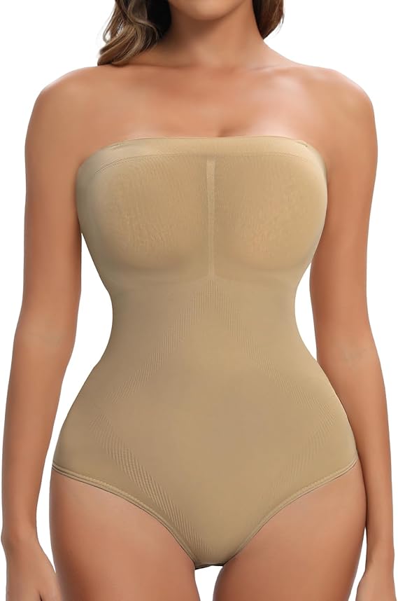 Women's Thong Strapless Sculpting Shapewear Bodysuit