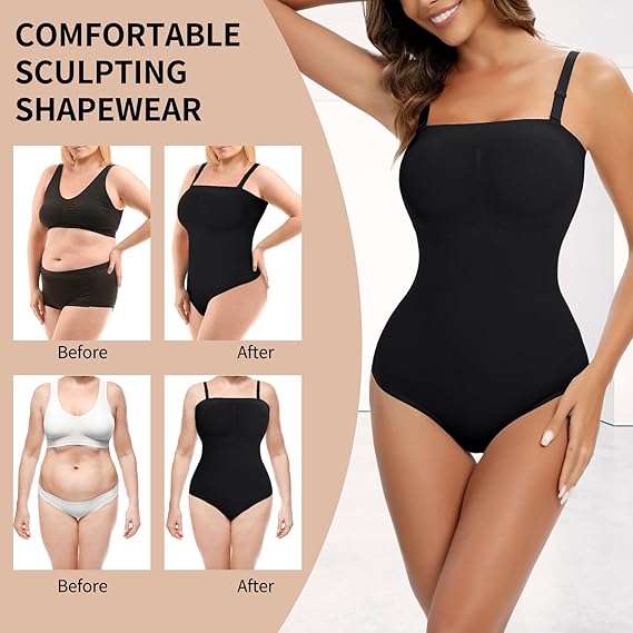 Women's Thong Strapless Sculpting Shapewear Bodysuit