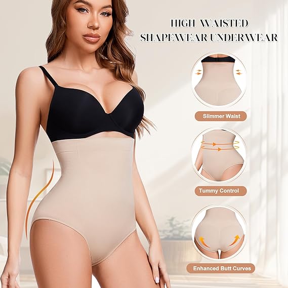 Women's High Waisted Tummy Control Panty Shapewear Bodysuit