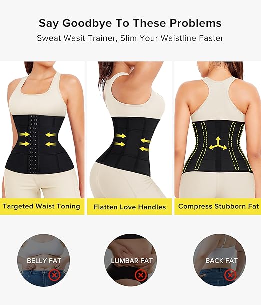 Women's Sweat Waist Trainer Tummy Control Shapewear Bodysuit