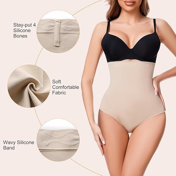 Women's High Waisted Tummy Control Panty Shapewear Bodysuit