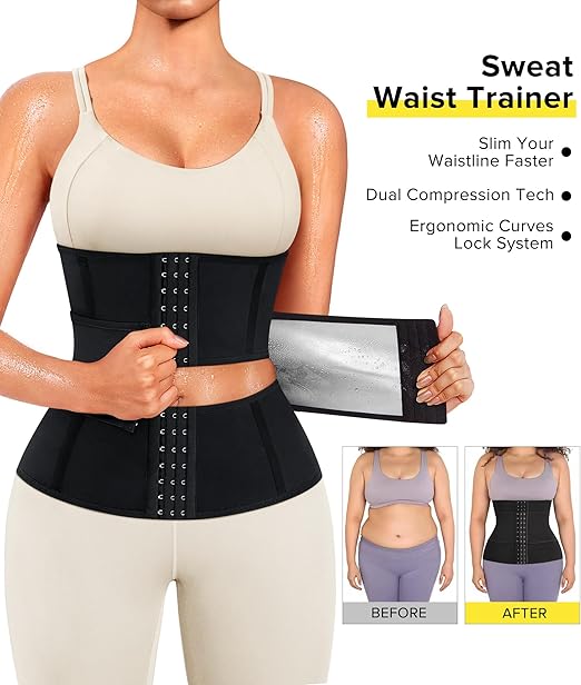 Women's Sweat Waist Trainer Tummy Control Shapewear Bodysuit