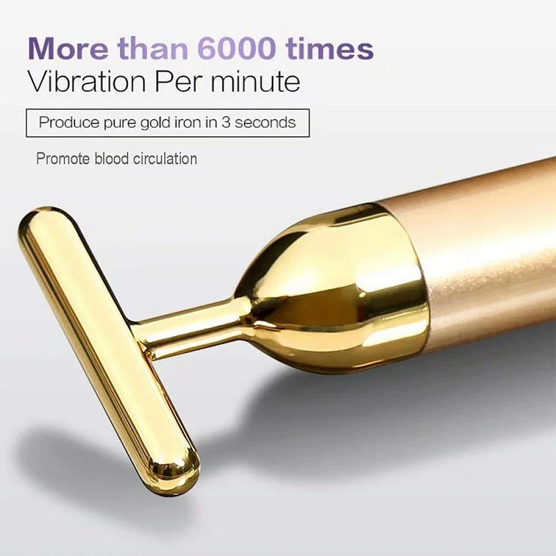 24K Gold T Beauty Bar Facial Roller Massager